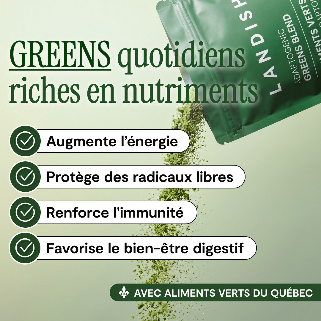Aliments verts mélange adaptogène