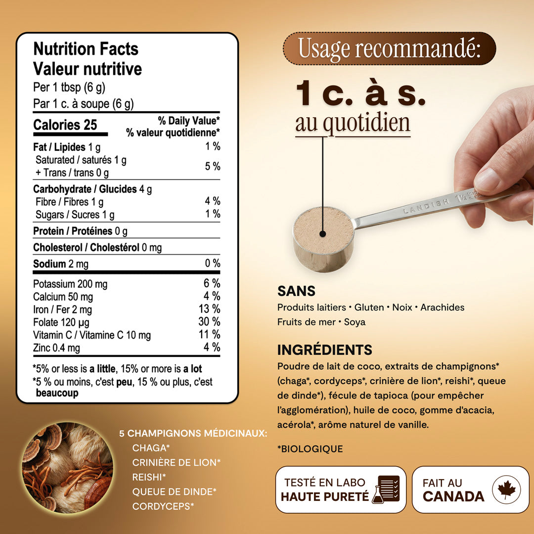 Crémeur à café aux 5 champignons