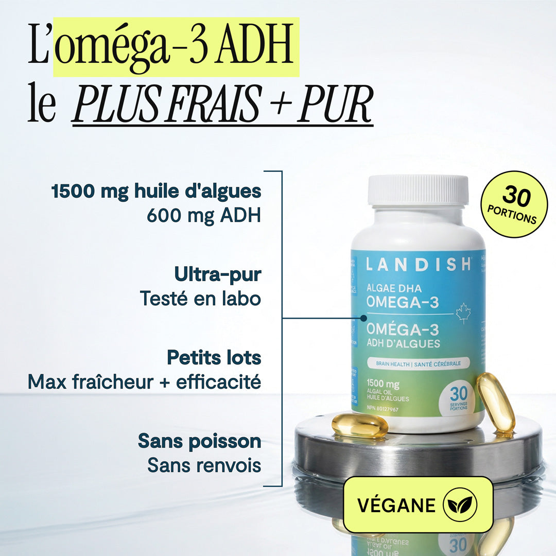 Gélules d’oméga-3 ADH d’algues