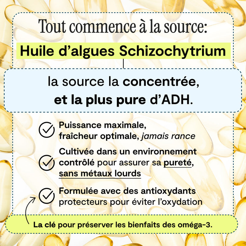 Gélules d’oméga-3 ADH d’algues