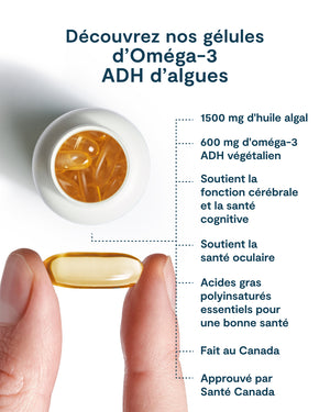 Gélules d’oméga-3 ADH d’algues