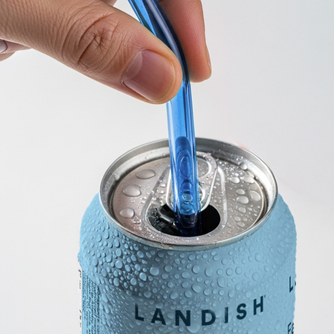 Pailles en verre • ensemble bleu